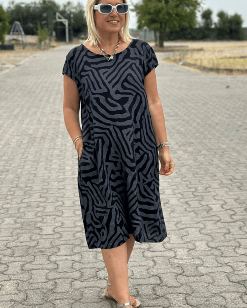 Noelia™ - Vestido de verano con cuello redondo y un bonito estampado