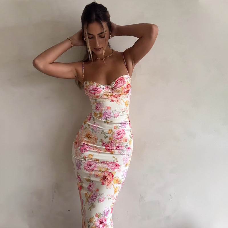 Beau | Vestido de verano ajustado con estampado floral