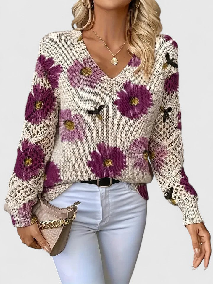 Aurelia | Elegante sueter con estampado floral