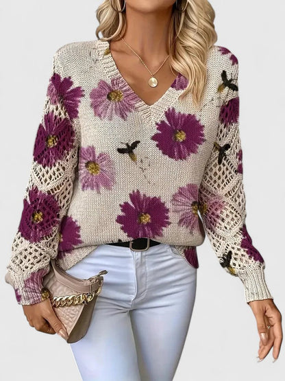 Aurelia | Elegante sueter con estampado floral