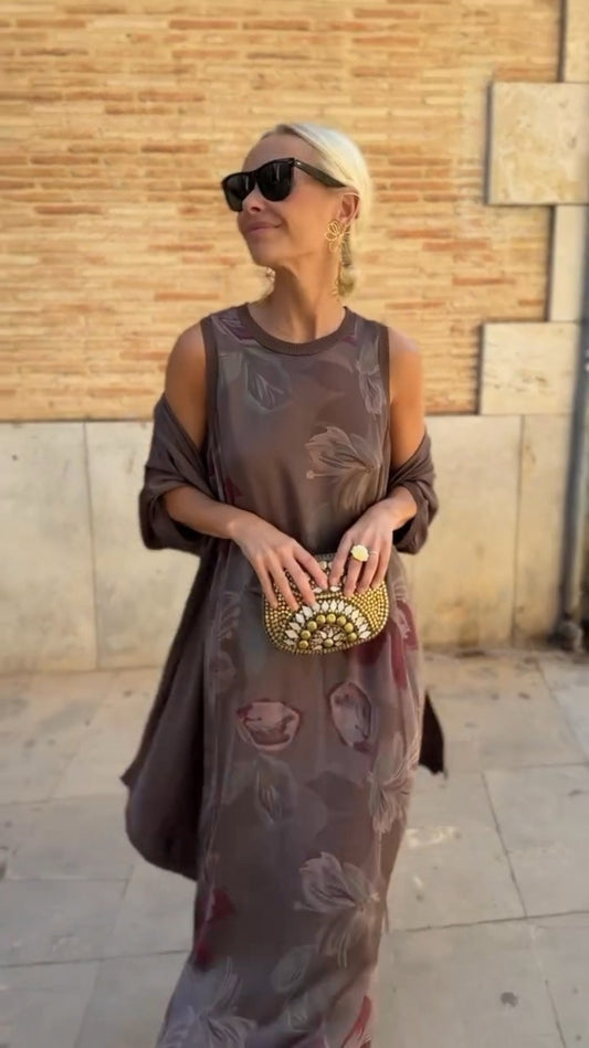Dalía | Elegante vestido largo con chal a juego