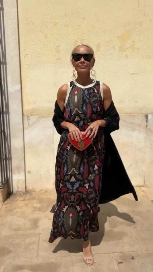 Eterna | Elegante vestido largo con chal a juego