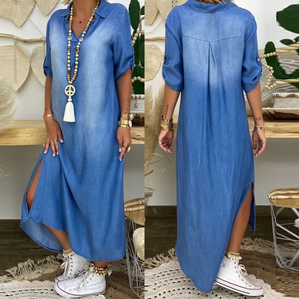 Lea | Vestido largo estilo vaquero