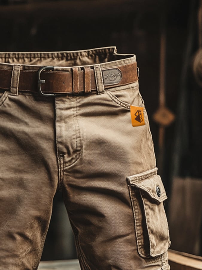 Pantalones cargo multiusos ripstop retro para hombre