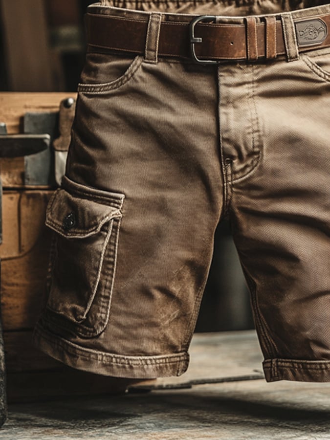 Pantalones cargo multiusos ripstop retro para hombre