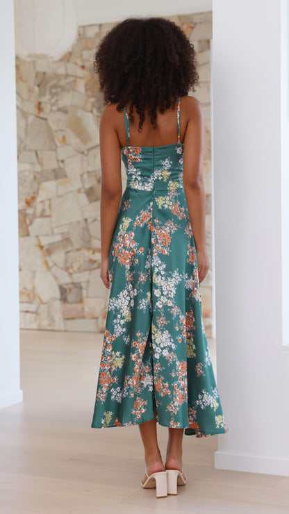 Flora | Vestido midi con estampado floral