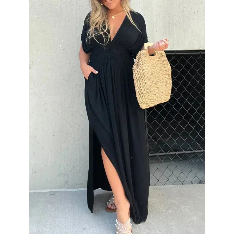 Tara | Vestido largo con cuello en V