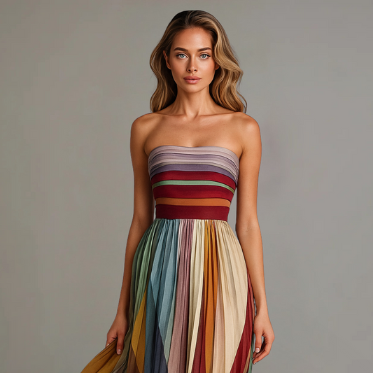 Fabiola™ | Vestido colorido sin mangas