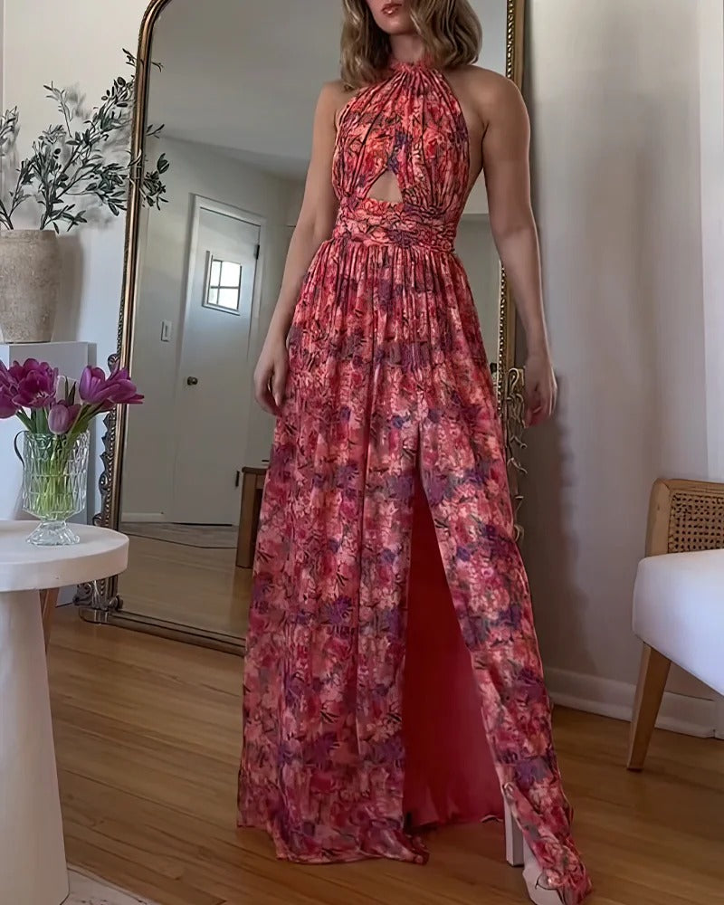 Luna | Vestido largo con estampado floral