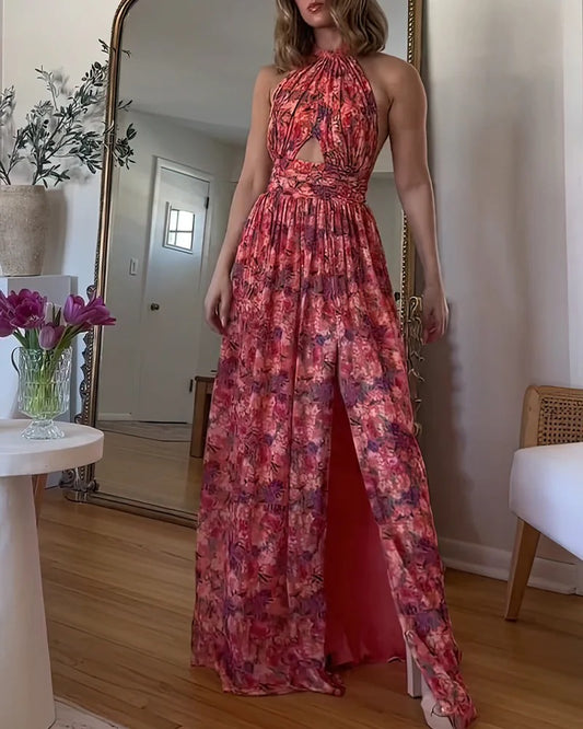 Luna | Vestido largo con estampado floral
