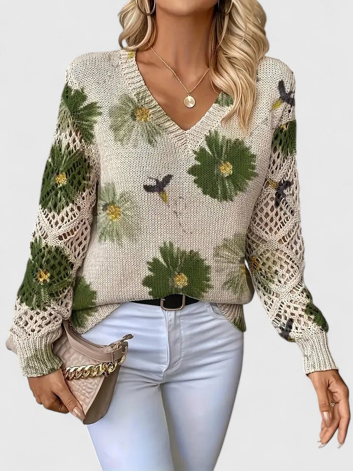 Aurelia | Elegante sueter con estampado floral