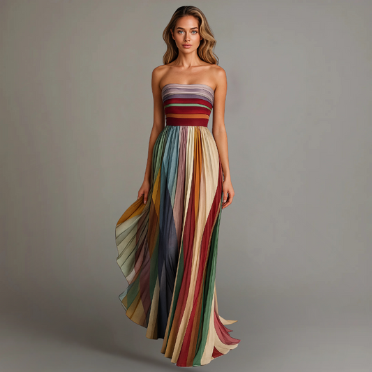 Fabiola™ | Vestido colorido sin mangas