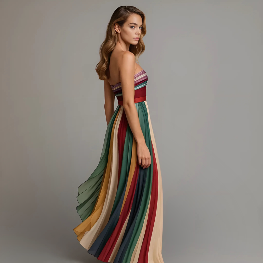 Fabiola™ | Vestido colorido sin mangas