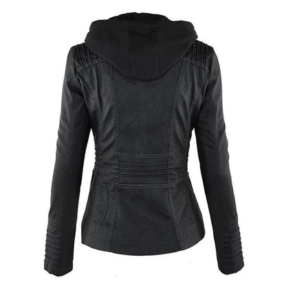 Paula | Chaqueta de cuero moderna con capucha