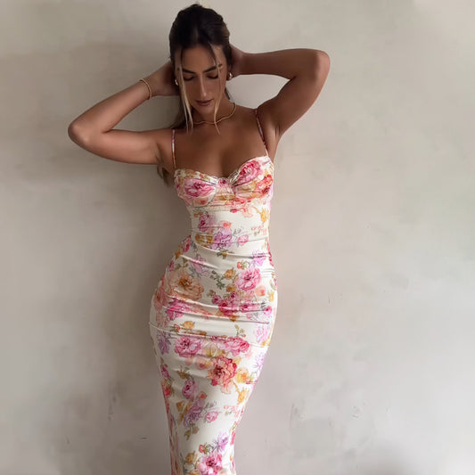 Beau | Vestido de verano ajustado con estampado floral