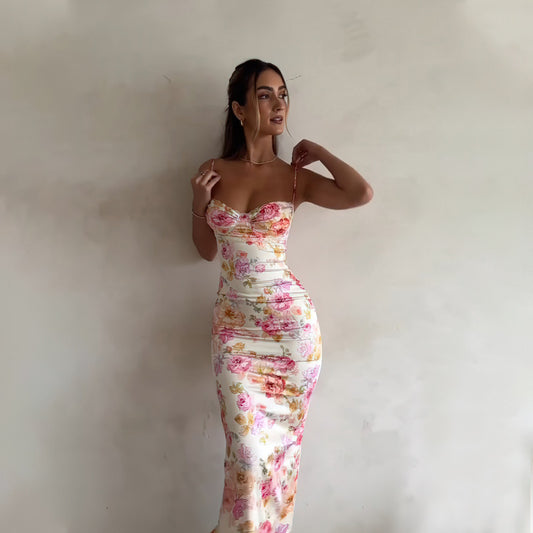 Beau | Vestido de verano ajustado con estampado floral