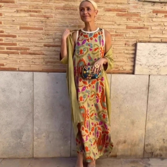 Ainhoa | Elegante vestido largo con chal a juego