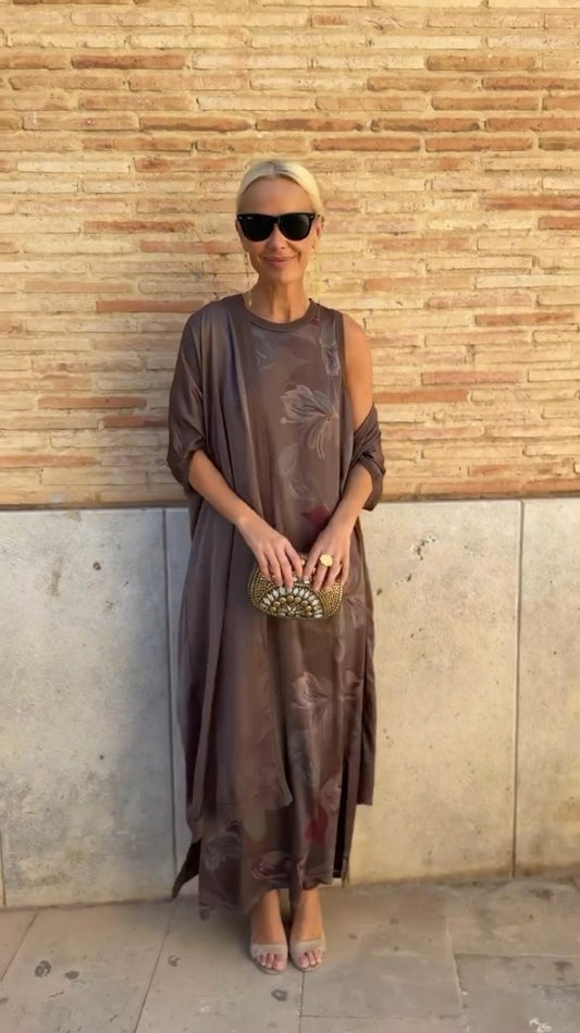 Dalía | Elegante vestido largo con chal a juego