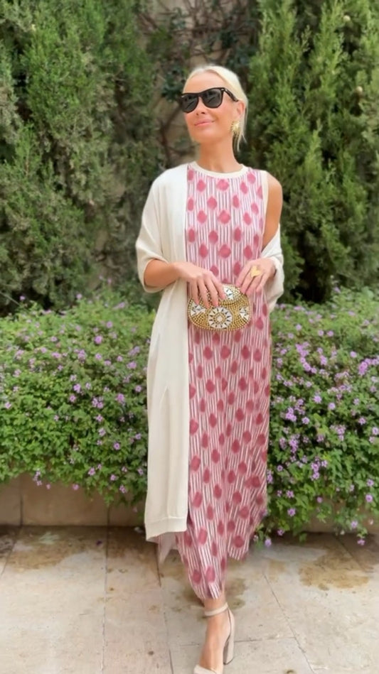 Rosa | Elegante vestido largo con chal a juego