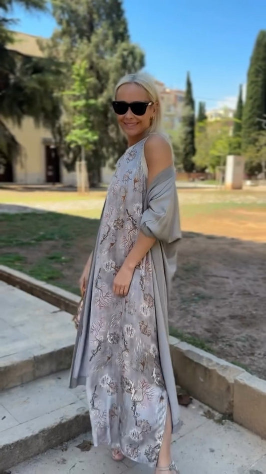 Leticia | Elegante vestido largo con chal a juego
