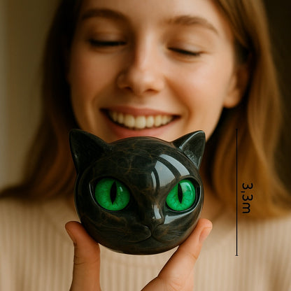 Charm | Escultura repelente de malas auras figura cabeza de gato negro