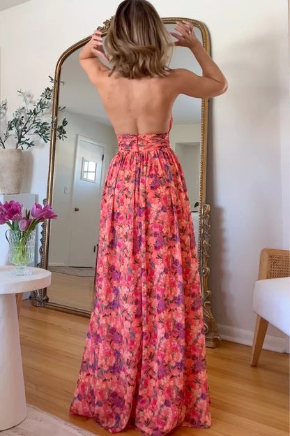 Luna | Vestido largo con estampado floral