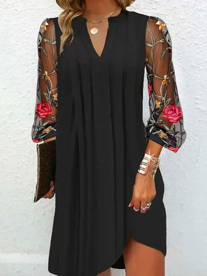 Javea | Vestido elegante con mangas bordadas