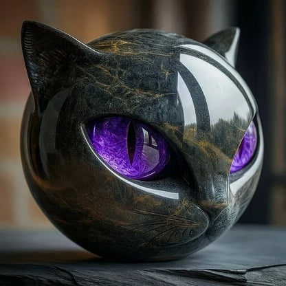 Charm | Escultura repelente de malas auras figura cabeza de gato negro