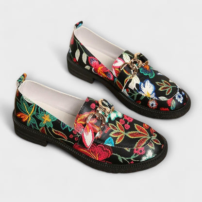 Orla – Mocasines Multicolores con Patrón de Flores