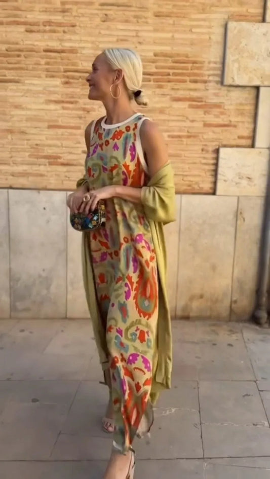 Ainhoa | Elegante vestido largo con chal a juego