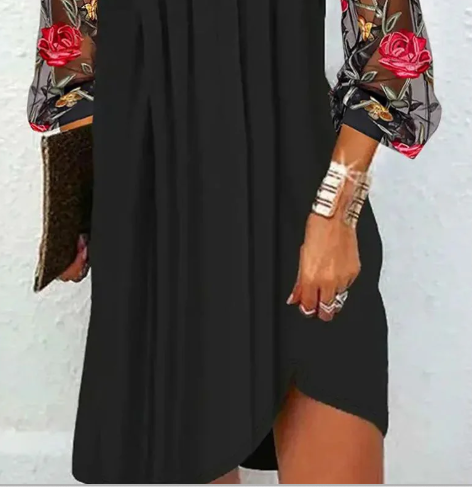 Javea | Vestido elegante con mangas bordadas